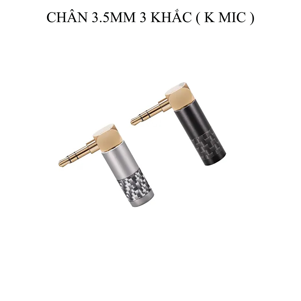 Giắc 3.5mm mạ Rhodium / mạ vàng loại lớn, vỏ vân carbon