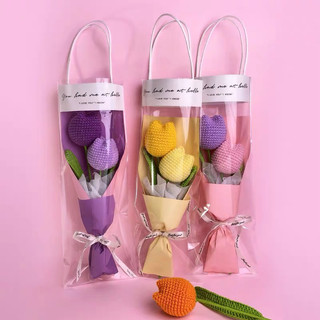 Bó Hoa Tulip Bằng Len, Hoa Tulip Handmade Bằng Len Đan Thủ Công Tỉ Mỉ Làm Quà Tặng Sinh Nhật