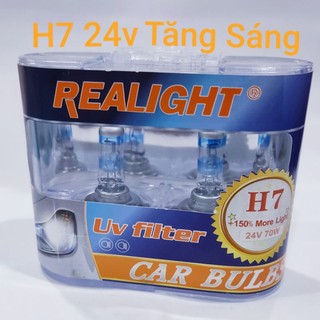 Bóng đèn halogen h7 24v 100w tăng sáng 150 chính hãng 1 hộp 2 bóng