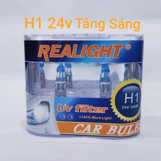 Bóng đèn halogen h1 24v 100w , đèn xe tải tăng sáng 150% chính hãng đèn cos , pha 1 hộp gồm 2 bóng