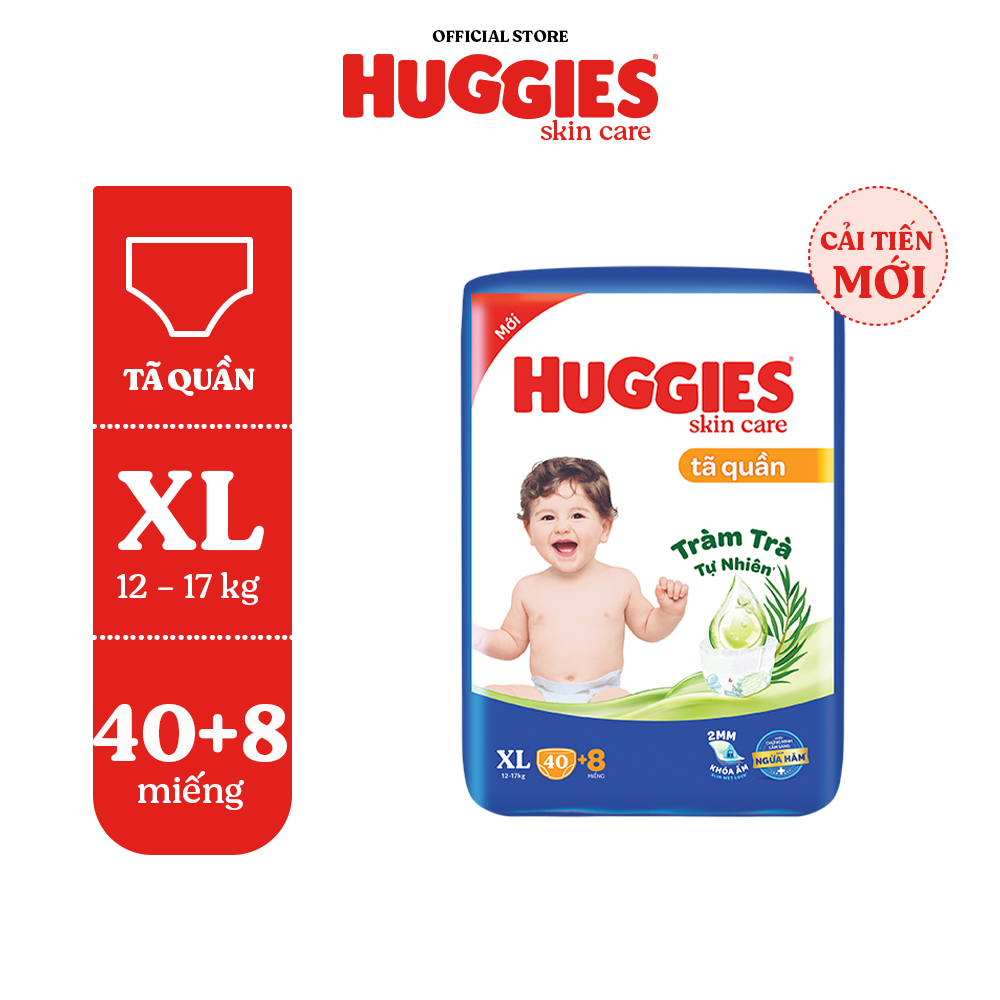 Tã/bỉm quần HUGGIES SKINCARE gói SUPER JUMBO M76+8/L68/XL60/XXL54