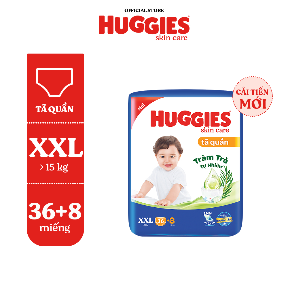 Tã/bỉm quần HUGGIES SKINCARE gói SUPER JUMBO M76+8/L68/XL60/XXL54