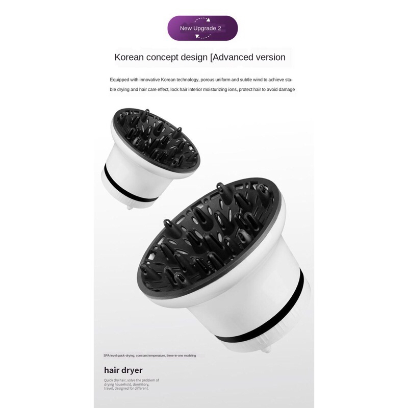 Đầu Chụp Máy Sấy Tóc Xoăn Đa Năng Phù Hợp Với Mọi Loại Máy Sấy Loa sấy tóc xoăn sóng nước, xù mì, xoăn bóp gel, xoăn gợn