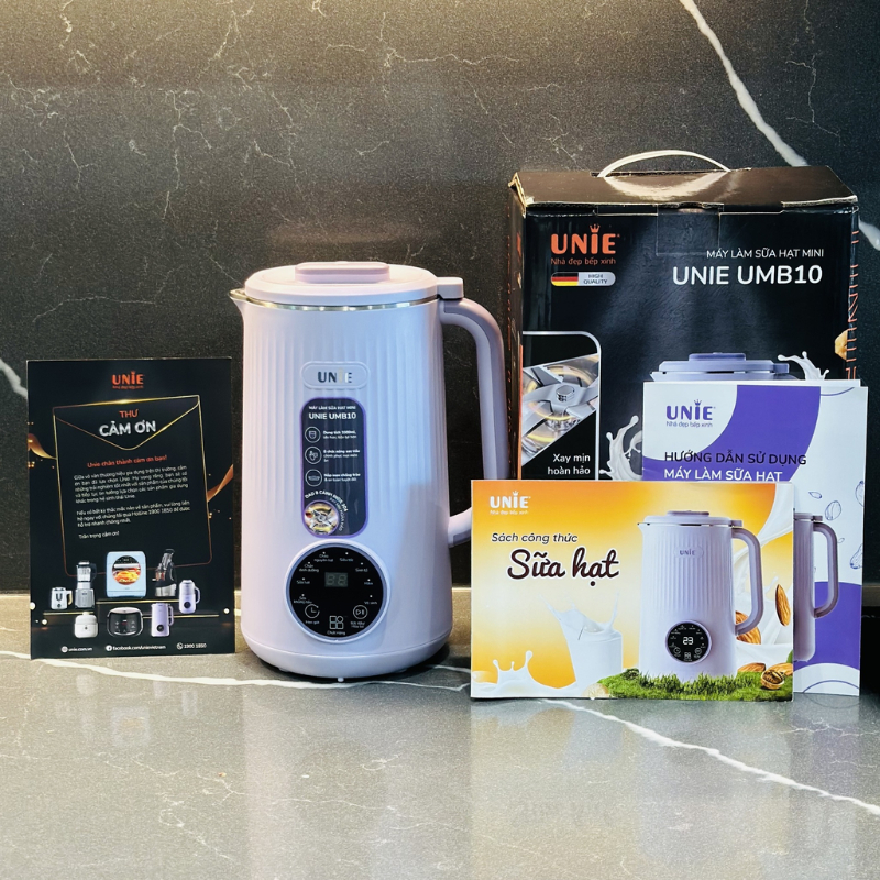 Máy Làm Sữa Hạt Unie UMB10, 1000ML, 8 Chức Năng Xay Nấu, Hàng Chính Hãng