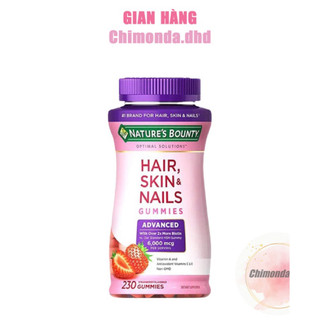 [Date 01/2025] Viên kẹo dẻo hỗ trợ đẹp da móng và tóc Natures Bounty nhập từ Mỹ