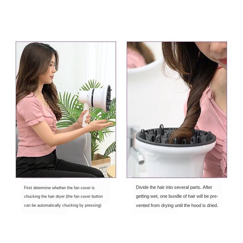 Đầu Chụp Máy Sấy Tóc Xoăn Đa Năng Phù Hợp Với Mọi Loại Máy Sấy Loa sấy tóc xoăn sóng nước, xù mì, xoăn bóp gel, xoăn gợn