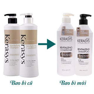 Dầu gội Kerasys Rivitalizing Hàn Quốc tăng cường độ đàn hồi làm phồng tóc cho tóc mỏng, mảnh, khó tạo kiểu 600ml