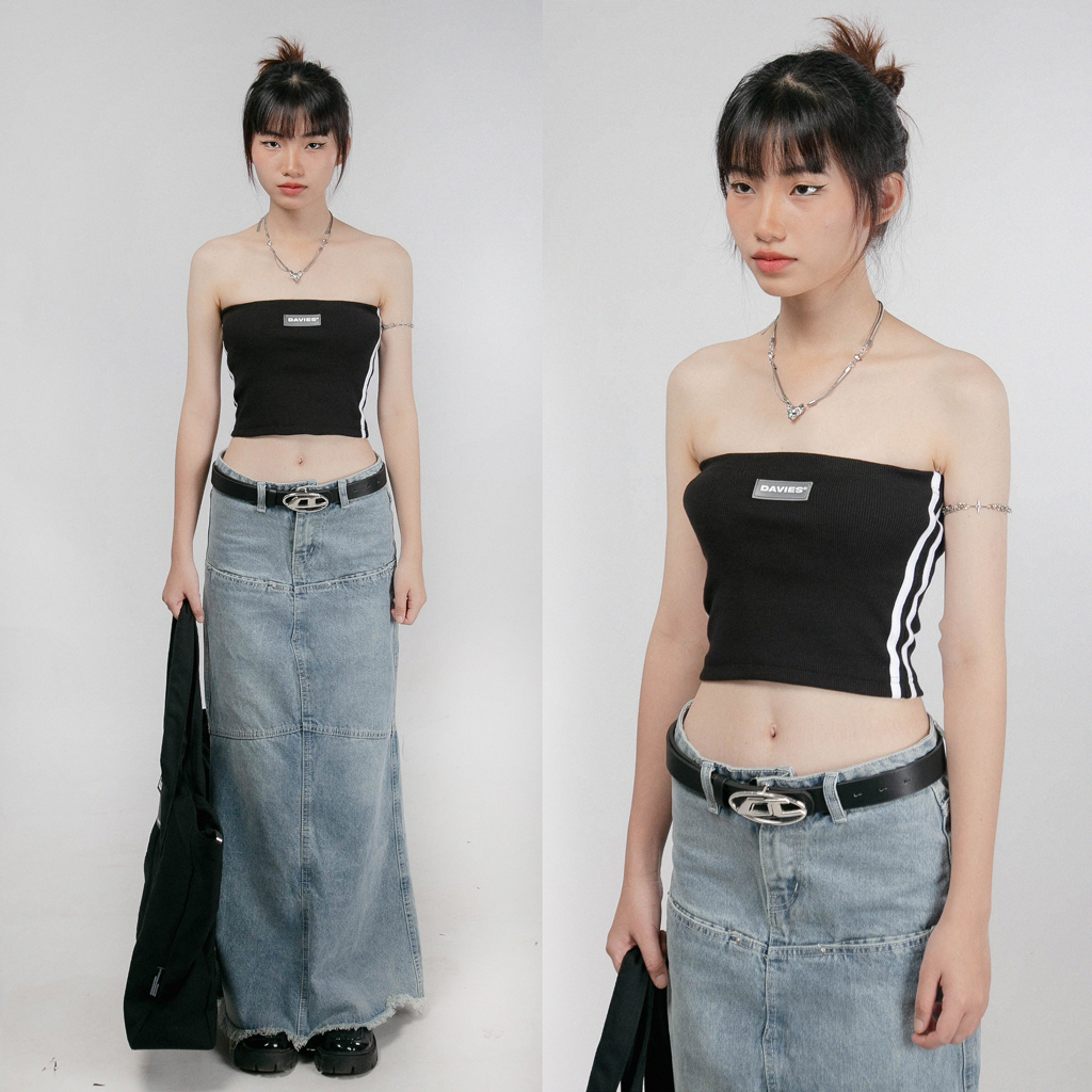 Áo ống cúp ngực bo sát thun gân dày dặn nhiều màu Tube Top Davies