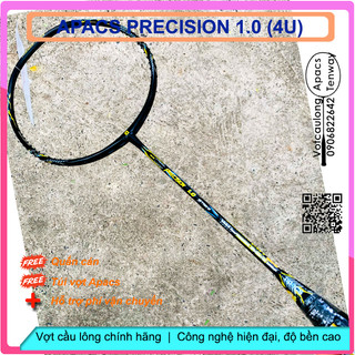 Vợt cầu lông Apacs Precision 1.0 - 4U | Vợt 4U thân dẻo dễ thuần, thiên công chịu lực đan lưới cao 17kg