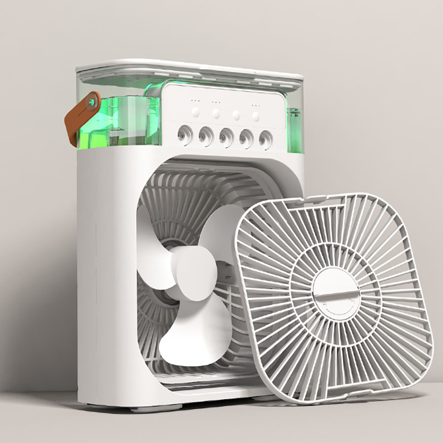 Quạt Điều Hòa Hơi Nước Mini - Quạt Phun Sương Tạo Ẩm Làm Mát Để Bàn Hẹn Giờ Thông Minh Bảo Hành 12 Tháng