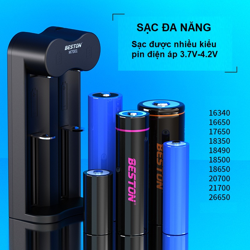Pin sạc 18650 BESTON Bộ sạc pin 3.7V tùy chọn