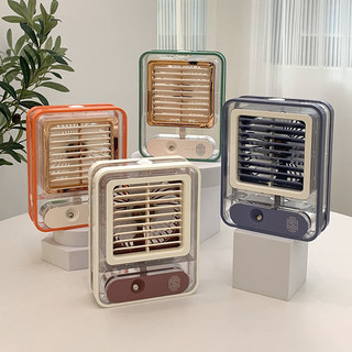 Quạt điều hòa hơi nước mini để bàn fan, quạt điều hòa phun sương tích điện kết hợp đèn ngủ .
