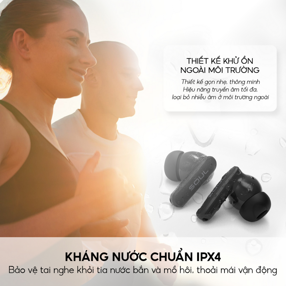 Tai Nghe TWS SOUL S-Live 30, BT 5.3, Kháng IPX4, Độ Trễ 60ms, Nghe Nhạc Đến 30H - Chính Hãng BH 12 Tháng