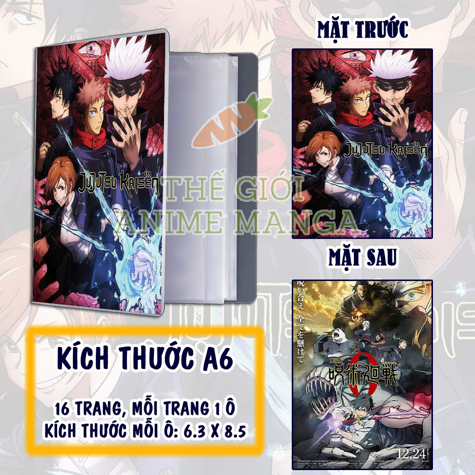 Album A6 đựng ảnh mini Jujutsu Kimetsu Star Rail Gotoubun nhiều mẫu 16 ô sổ binder để thẻ card anime game manga sưu tập