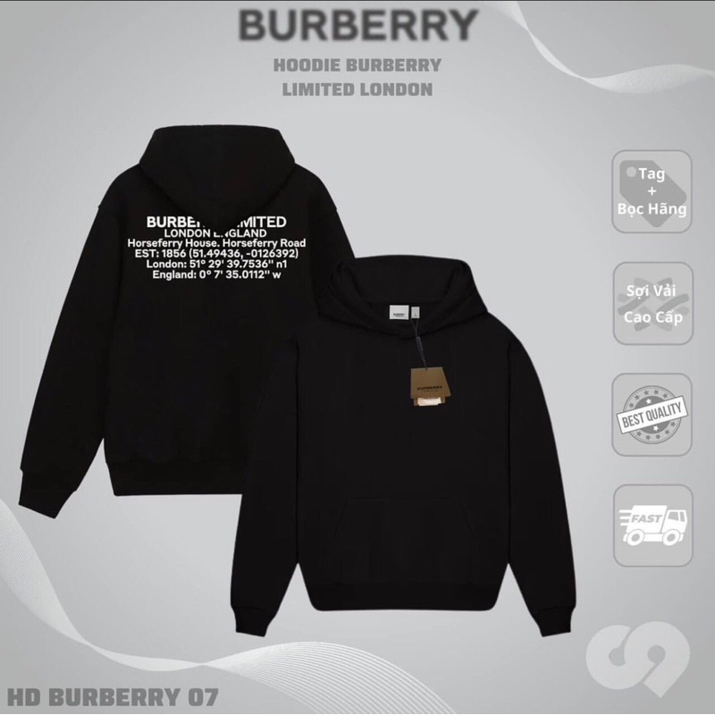 Hoodie BBR - Chất Dày Dặn Lót Nỉ Bông - Đầy Đủ Tag Hãng