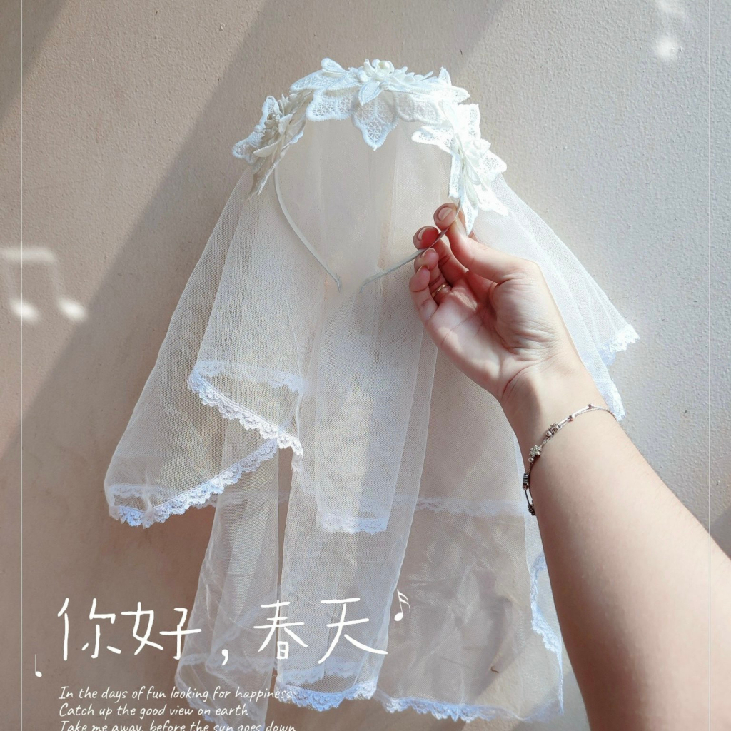 Voan lúp cô dâu đội đầu cho thiết kế độc quyền cho bé gái tại Mom's Choice