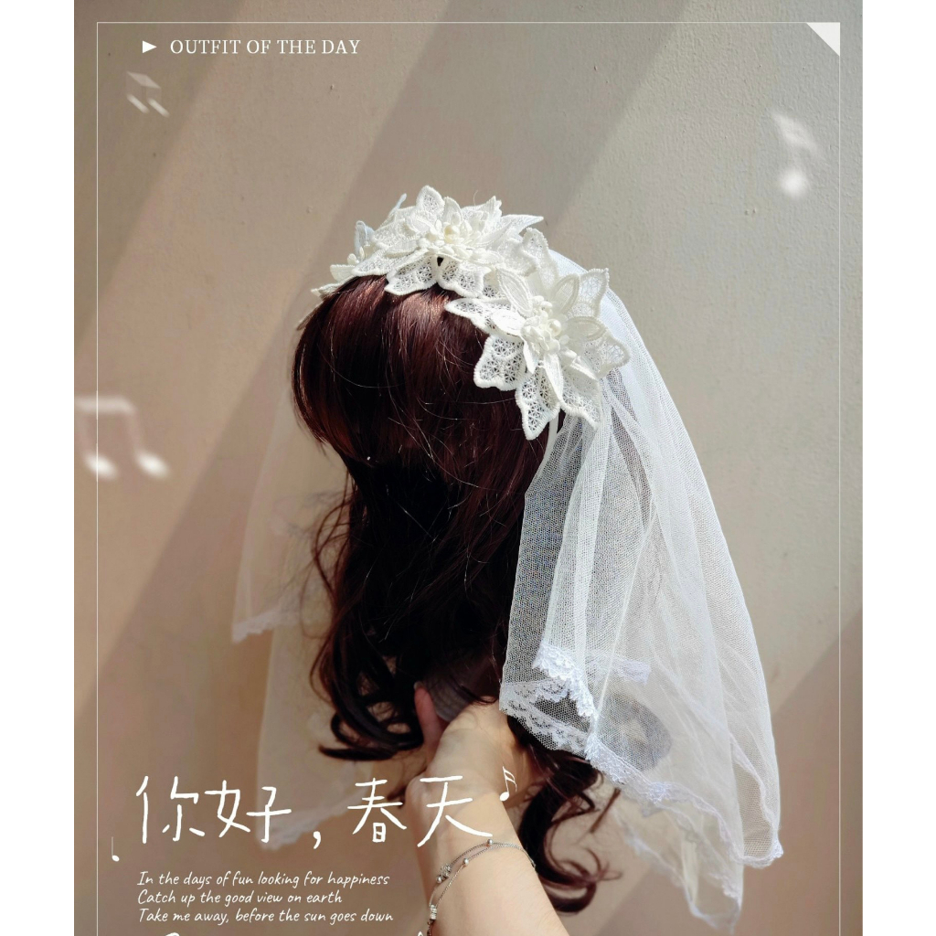 Voan lúp cô dâu đội đầu cho thiết kế độc quyền cho bé gái tại Mom's Choice