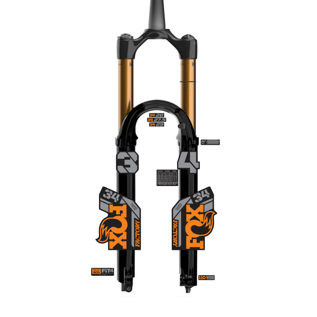 tem decal dán phuộc xe đạp địa hình Fox kashima 34 2022 | cheetahdecals.com