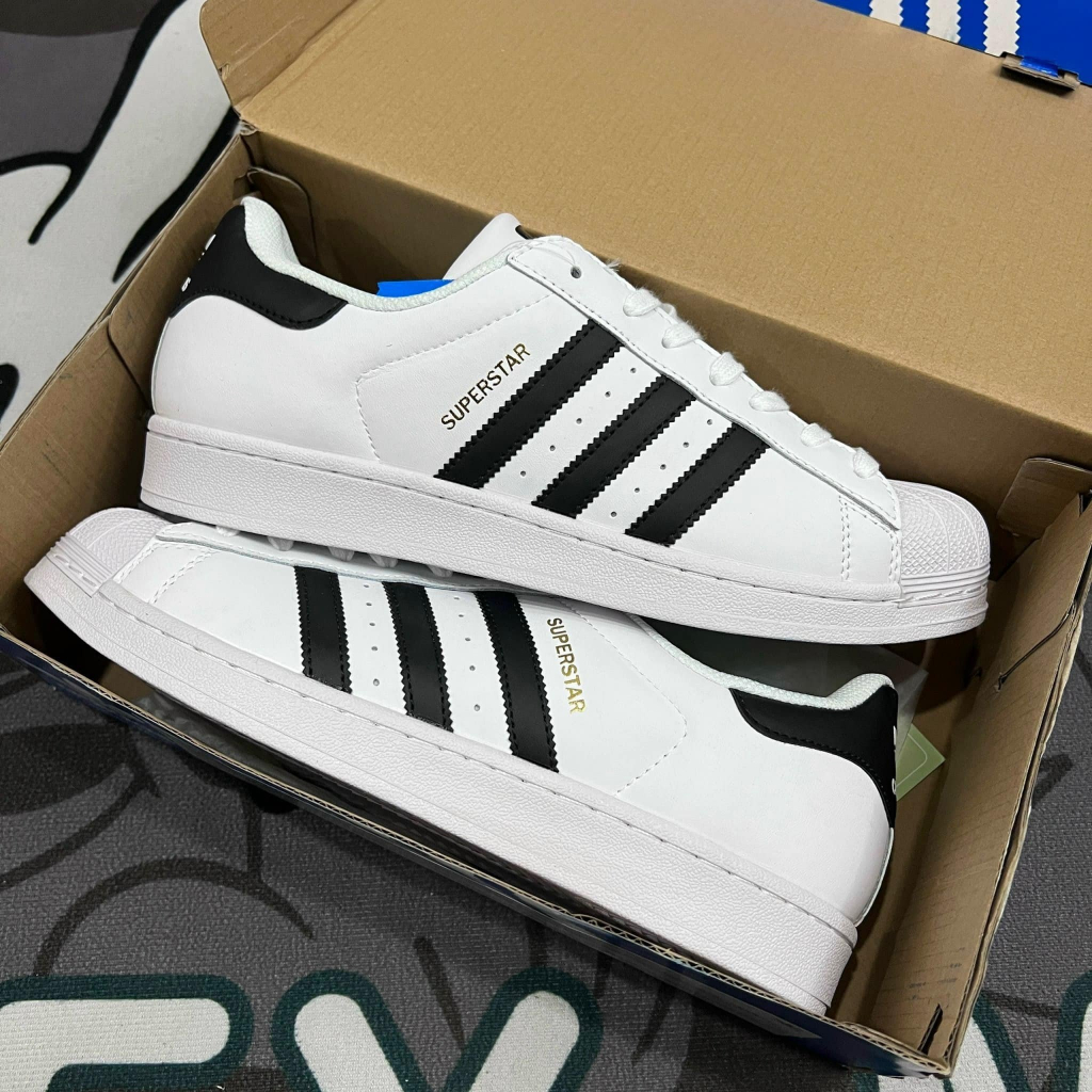 Giày Adidas Superstar Tem Vàng Nam Nữ, Giày Adidas Superstar Mũi Sò Trắng Sọc Đen Bản Cao Cấp Full Box Bill | BigBuy360 - bigbuy360.vn