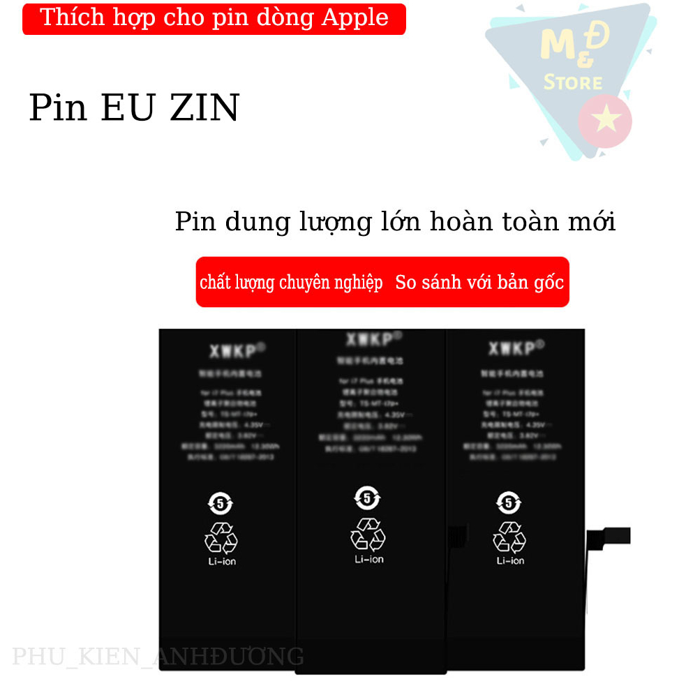 Pin E.U zin chất lượng cao cho Đt táo từ 6 đến xsm bảo hành 1 năm