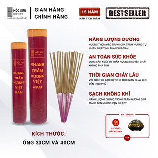 Nhang trầm hương cao cấp 100 nén trầm hương mộc sơn, nụ trầm thơm dịu nhẹ nhang sạch, an toàn