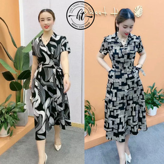 Đầm trung niên cho mẹ cổ VEST đầm dự tiệc cho mẹ sanng trọng