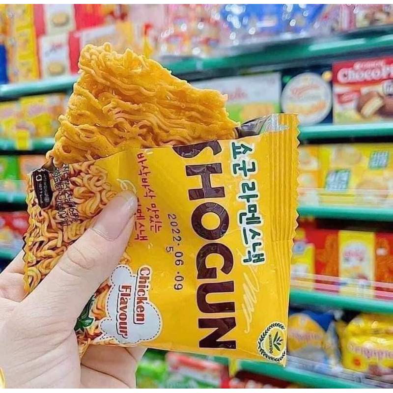 [Date T3.2025] Snack Mì Tôm Trẻ Em Ăn Liền SHOGUN Hàn Quốc Vị Gà Hộp Nguyên 30 gói