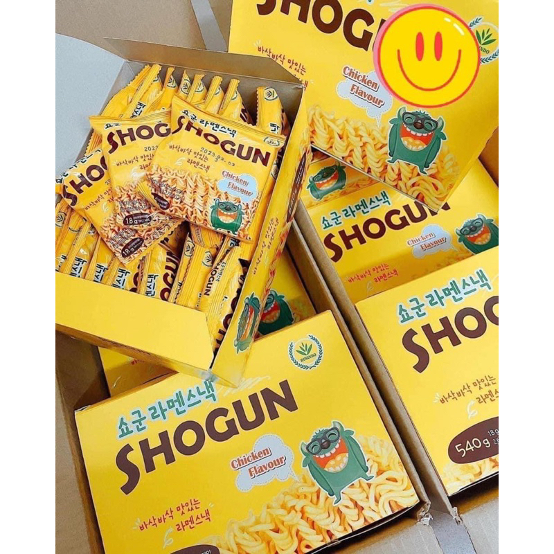 [Date T7.2024] Snack Mì Tôm Trẻ Em Ăn Liền SHOGUN Hàn Quốc Vị Gà Hộp Nguyên 30 gói
