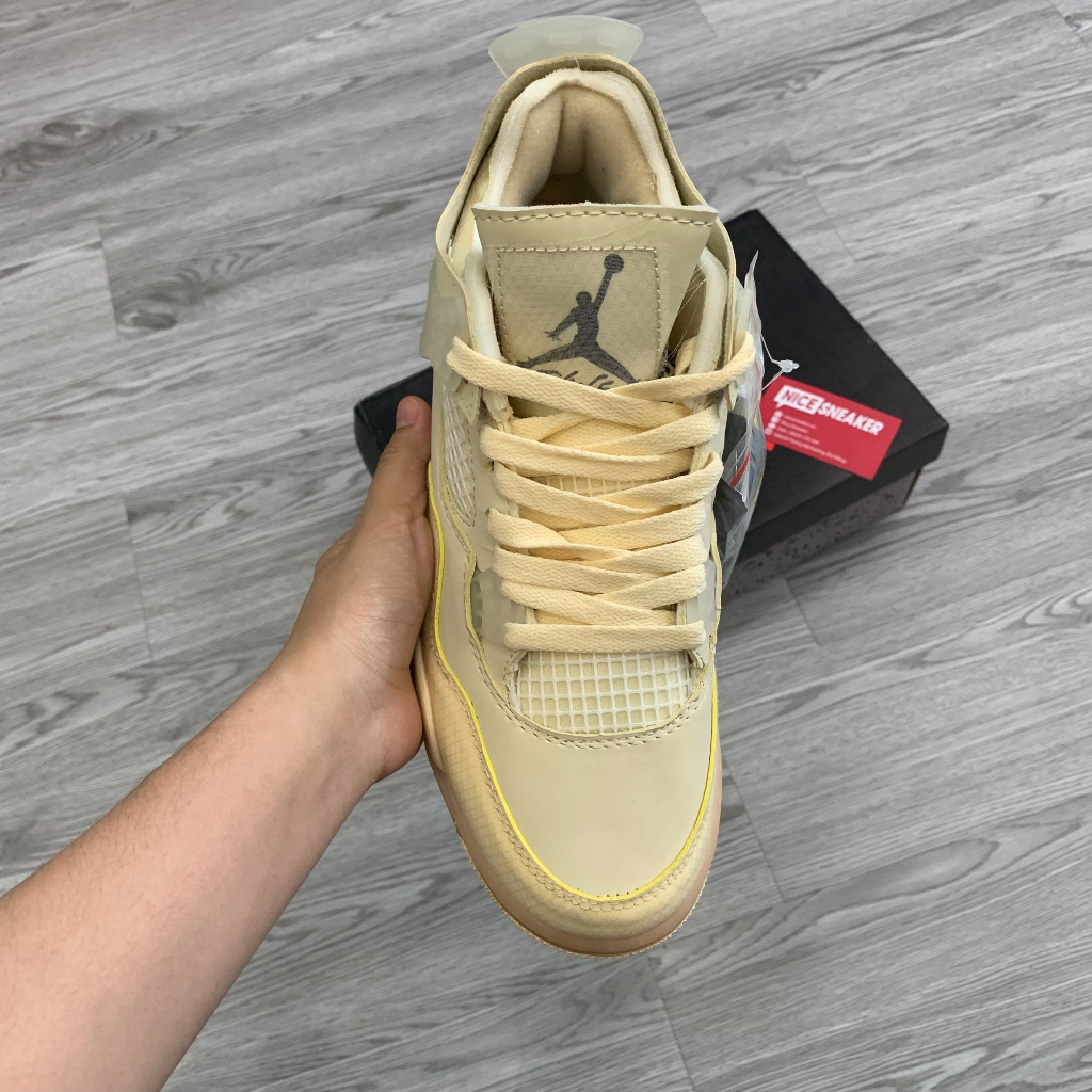 Giày Thể Thao Jordan 4 Off White Sail 1:1, Giày Sneaker JD4 Vàng Nhạt Full Box - NICE SNEAKER | Chất lượng siêu cấp.