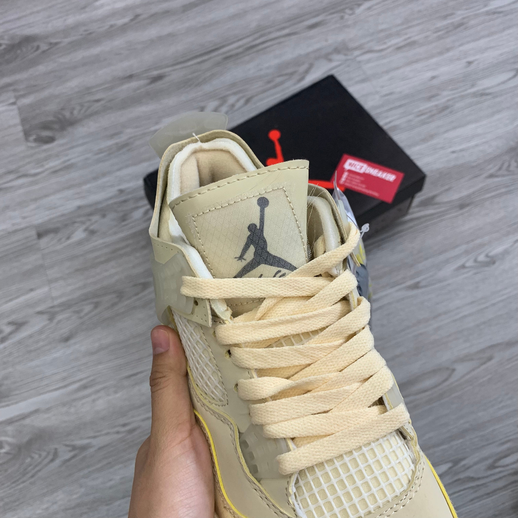 Giày Thể Thao Jordan 4 Off White Sail 1:1, Giày Sneaker JD4 Vàng Nhạt Full Box - NICE SNEAKER | Chất lượng siêu cấp.