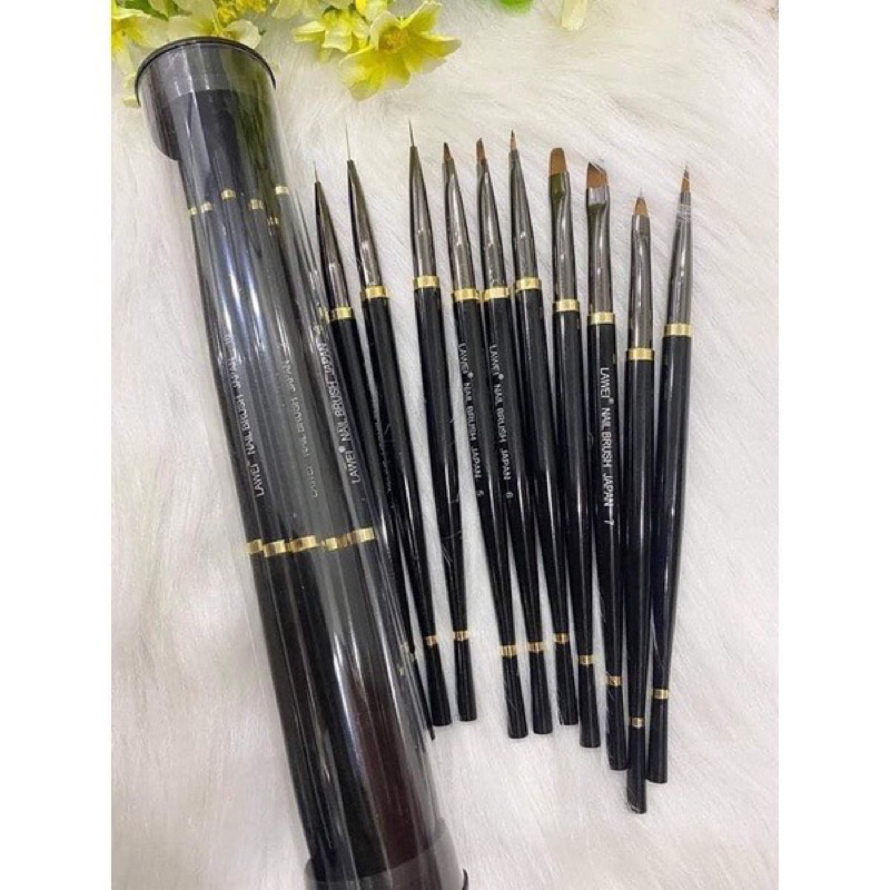 Bộ 10 Cây Cọ Vẽ LAWEI Nail Brush Japan Chuyên Dụng - Cọ Vẽ Móng