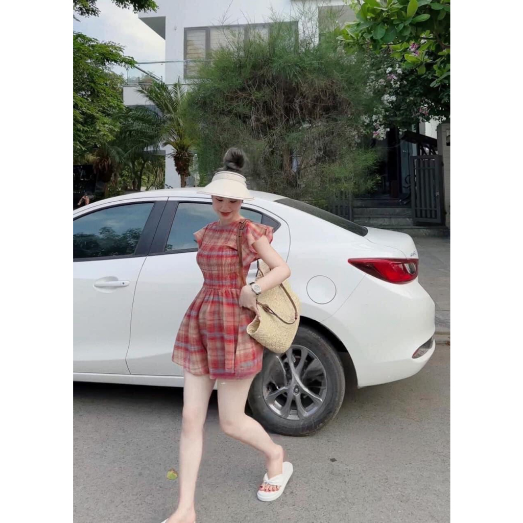 Jum kẻ đỏ bo chun hở lưng xinh 282 (kèm ảnh thật)