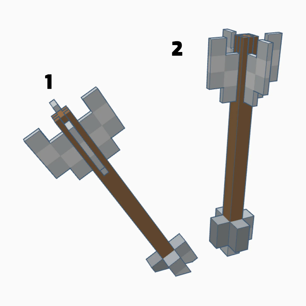 Mô hình mũi tên Minecraft trúng đích