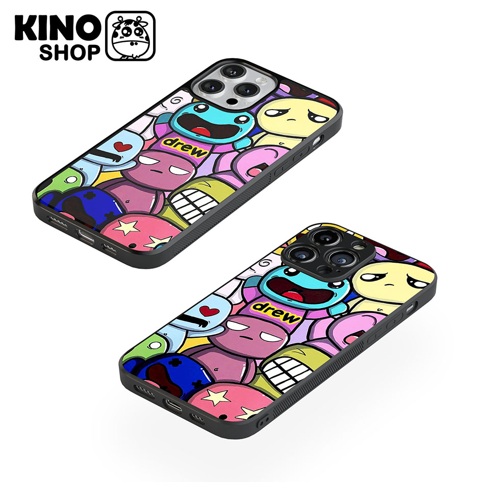 Ốp lưng iPhone KINOSHOP  Drew viền dẻo đen silicon TPU chống ố vàng , chống va đập 15 Pro Max 11 12 13 14 Prox