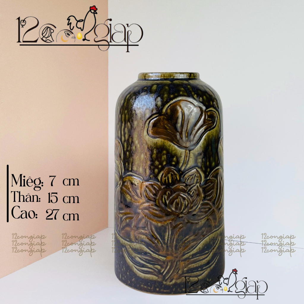 Lọ Bình Hoa Sứ Dáng Chim Ganh Cắm Hoa DECOR bàn làm việc Bát Tràng