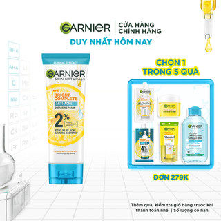 Sữa rửa mặt 3-trong-1 giảm mụn & sáng da Garnier 90ml