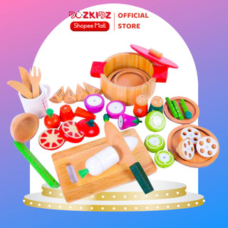 Đồ chơi nấu ăn, bộ làm bếp bằng gỗ cho bé gái từ 2 tuổi trở lên- DOZKIDZ
