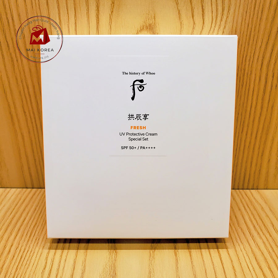 Set kem chống nắng Whoo Fresh Sun Cream hoàng cung cao cấp làm mát da, hạ nhiệt SPF50+/PA++++