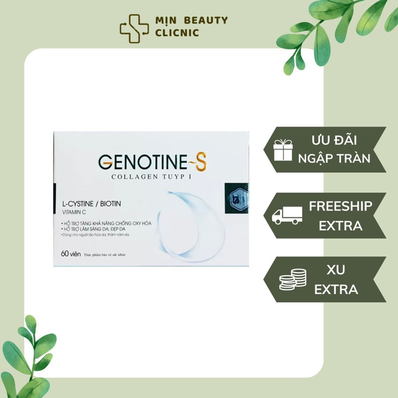 Viên Uống Đẹp da, Mượt Tóc Bổ sung Collagen, LCystine GENOTINE S (Genotines) 60 viên