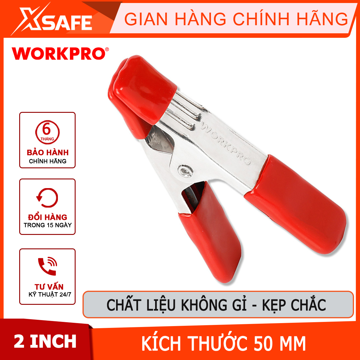 Kìm kẹp Workpro - WP232007 kích thước 2 inch 50mm Chính hãng