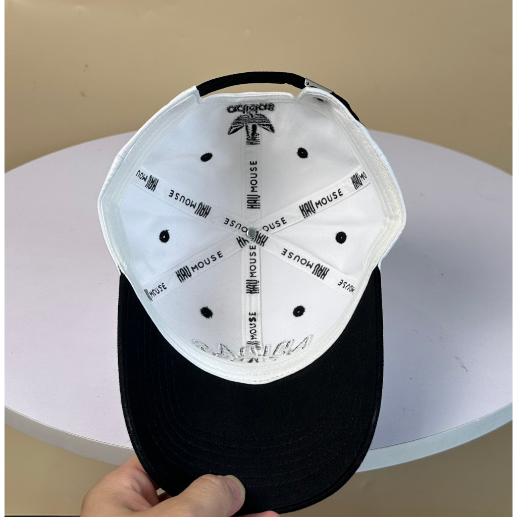 Nón kết lưỡi trai Adidas trắng mix đen cao cấp, Mũ lưỡi trai Hàn Quốc cao cấp hàng xuất dư Full Hộp dành cho nam nữ