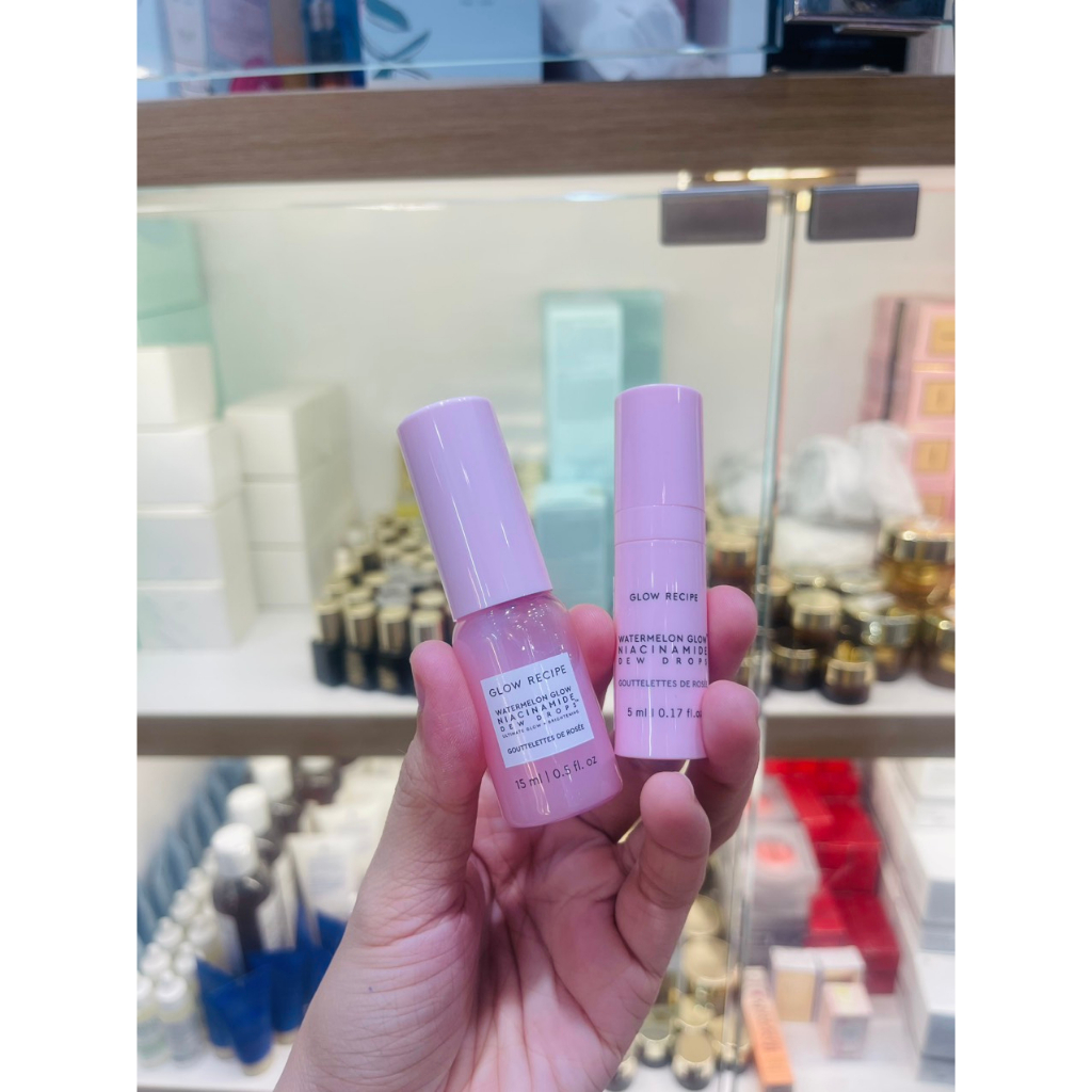 [MINISIZE 5 -15ML UNBOX ] SERUM CẤP ẨM LÀM SÁNG GLOW RECIPE WATERMELON GLOW NIACINAMIDE DEW DROPS MINISIZE
