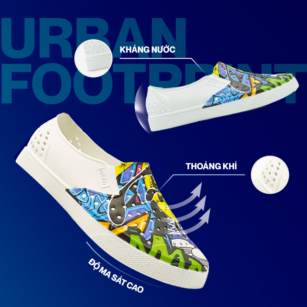 Giày lười, giày nhựa nam nữ Eva Phylon Urban Footprint mềm mại, thoáng khí (D2201 AD2) | BigBuy360 - bigbuy360.vn