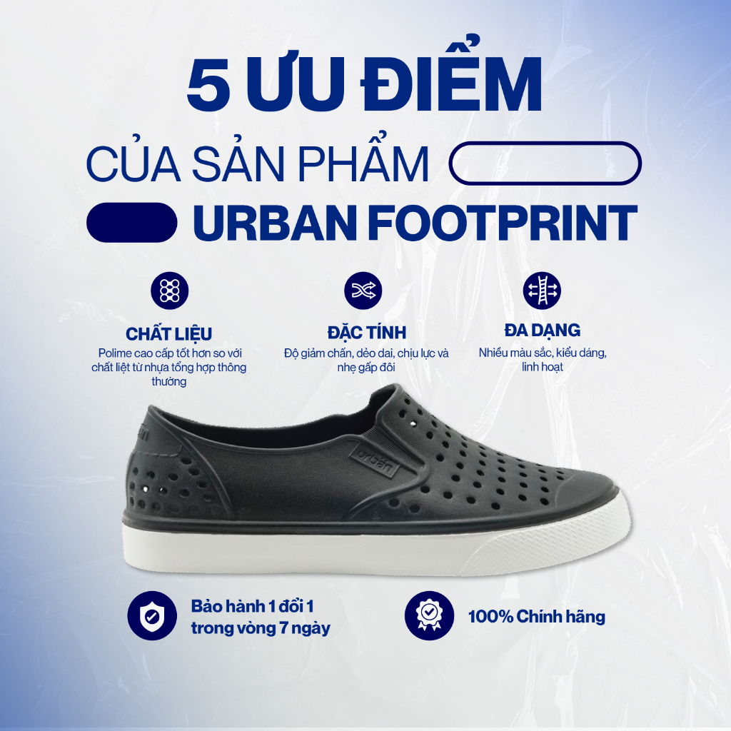 Giày lười, giày nhựa nam nữ Eva Phylon Urban Footprint siêu nhẹ, mềm mại, thoáng khí (D2201 AD1)