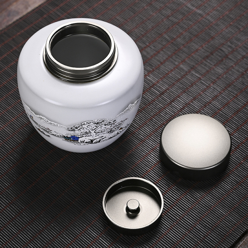 Hũ đựng trà men trắng Đức Hóa