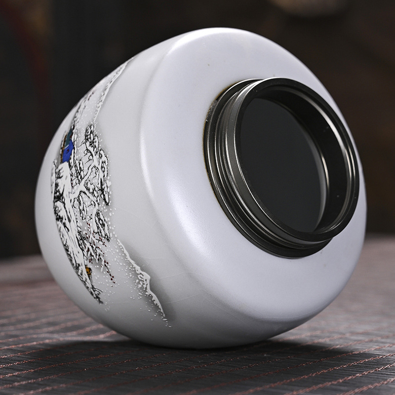 Hũ đựng trà men trắng Đức Hóa