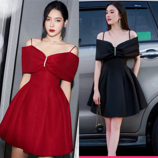 Đầm xoè tiểu thư Zuri kiểu 2 dây với thiết kế nơ to thời trang trể vai nhẹ nhàng