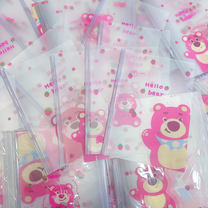 Bìa Cây A4 Kẹp Tài Liệu Hình Gấu Dâu, Bìa Sơ Mi Đựng Hồ Sơ Gấu Lotso - 1 Cái