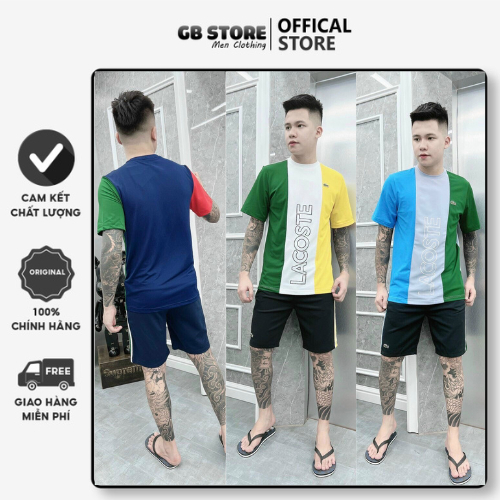 Bộ thể thao LACOSTE nam thun lạnh mùa hè Hàng Hiệu GB STORE Bộ quần áo nam thể thao cộc tay cao cấp mặc nhà 2023 | BigBuy360 - bigbuy360.vn