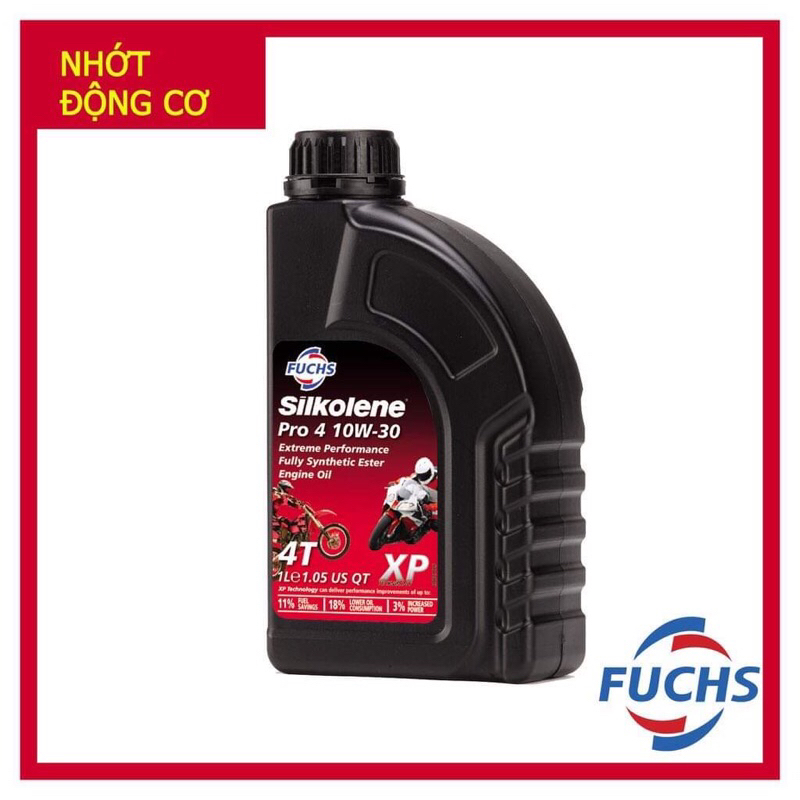 Nhớt Fuchs Silkolene Pro 4 10w40,10W30, 5W40, Nhập Khẩu Anh, Màu Đỏ, Nhớt Full Tổng Hợp Giúp Xe Chạy Êm, Mát